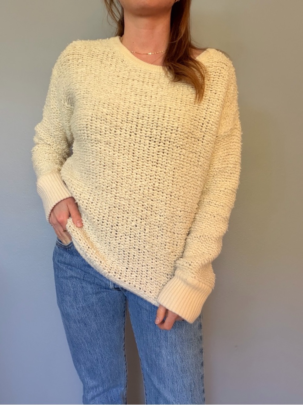 rag & bone Textured Cream Sweater